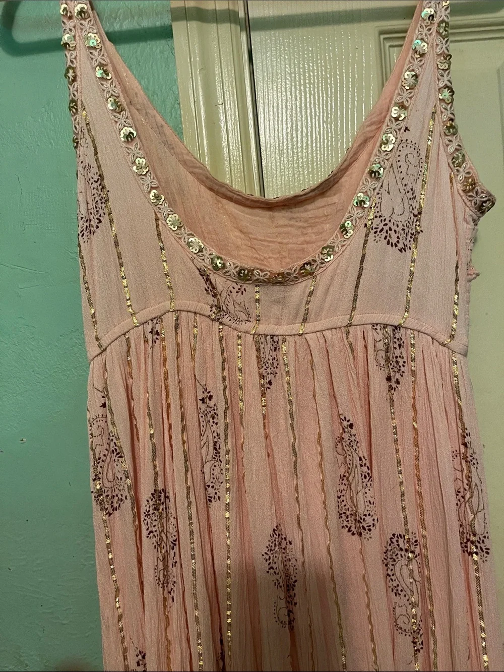 Boho Embellished Pink Maxi Dress - Picture 5 of 8